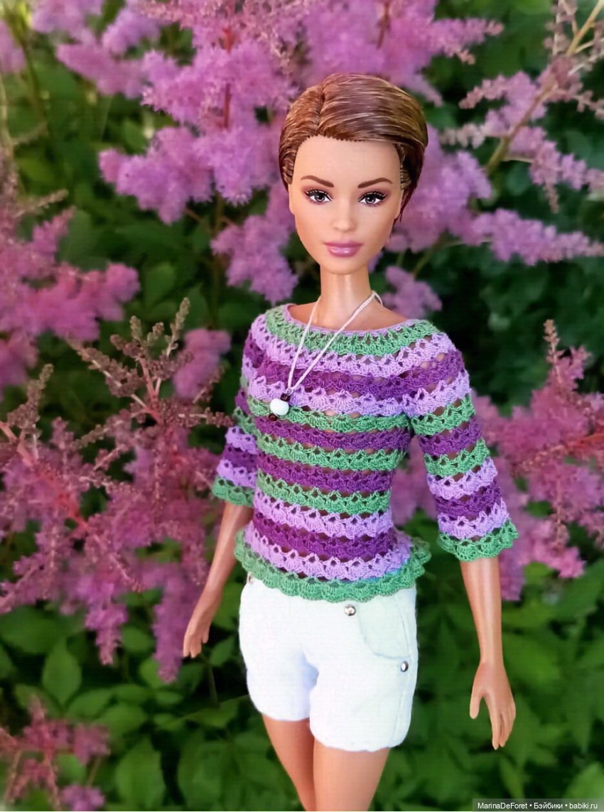 Вязаная одежда для кукол - часть третья - в одну нитку (фото 9)