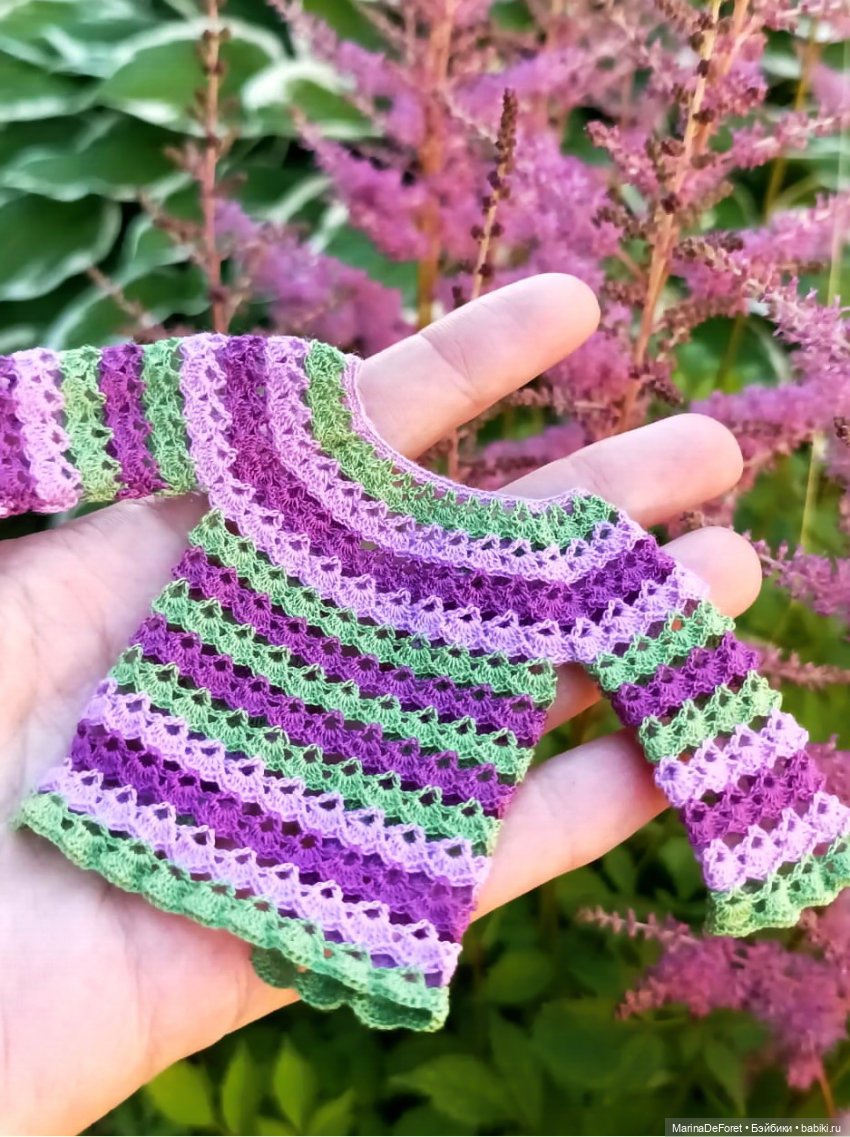 Вязаная одежда для кукол - часть третья - в одну нитку (фото 3)