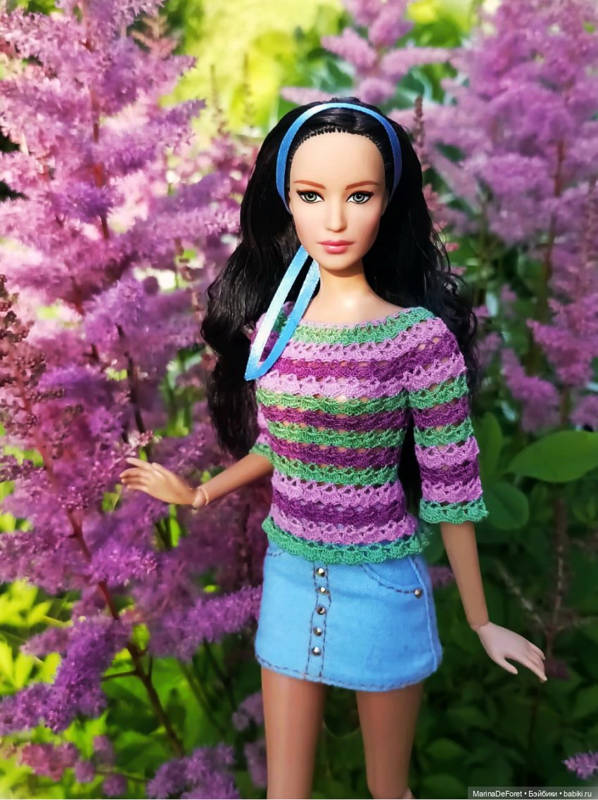 Вязаная одежда для кукол - часть третья - в одну нитку (фото 6)