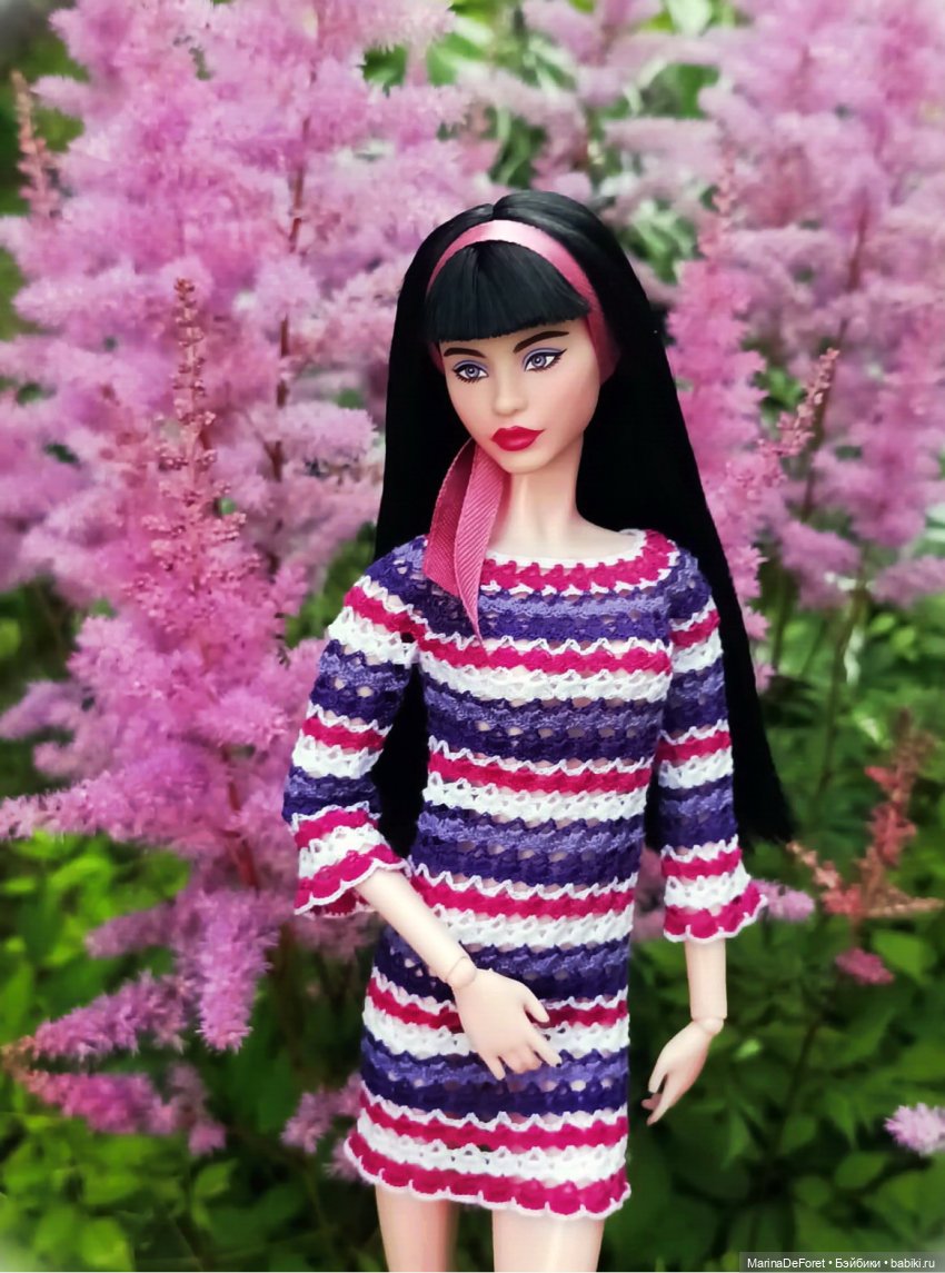 Вязаная одежда для кукол - часть третья - в одну нитку