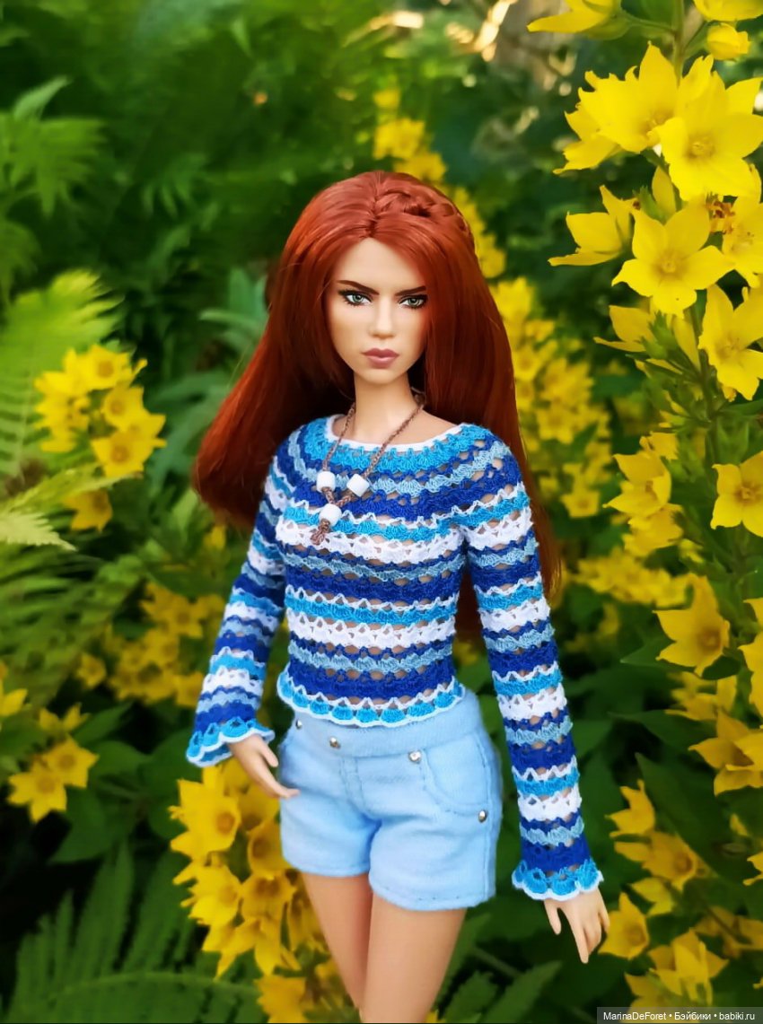 Вязаная одежда для кукол - часть третья - в одну нитку