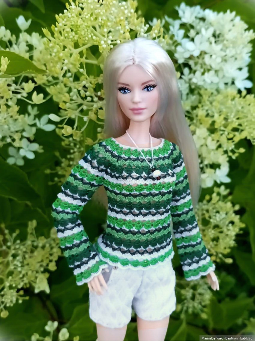 Вязаная одежда для кукол - часть третья - в одну нитку