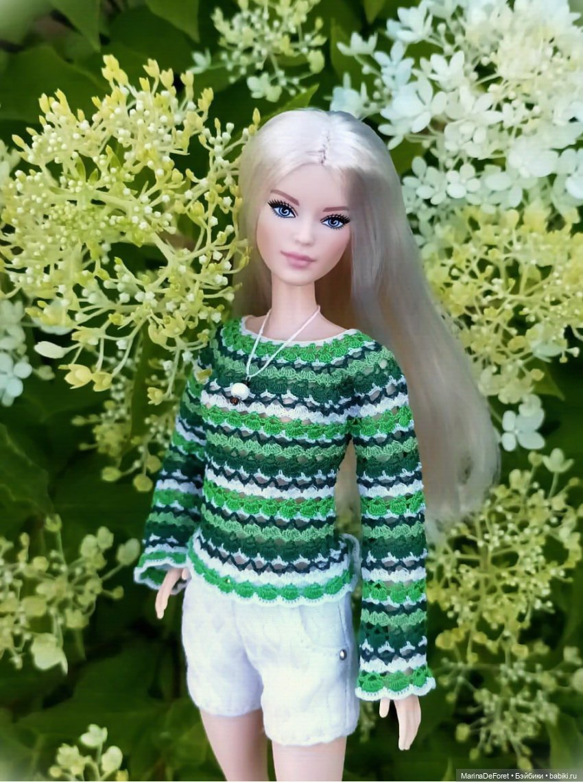 Вязаная одежда для кукол - часть третья - в одну нитку