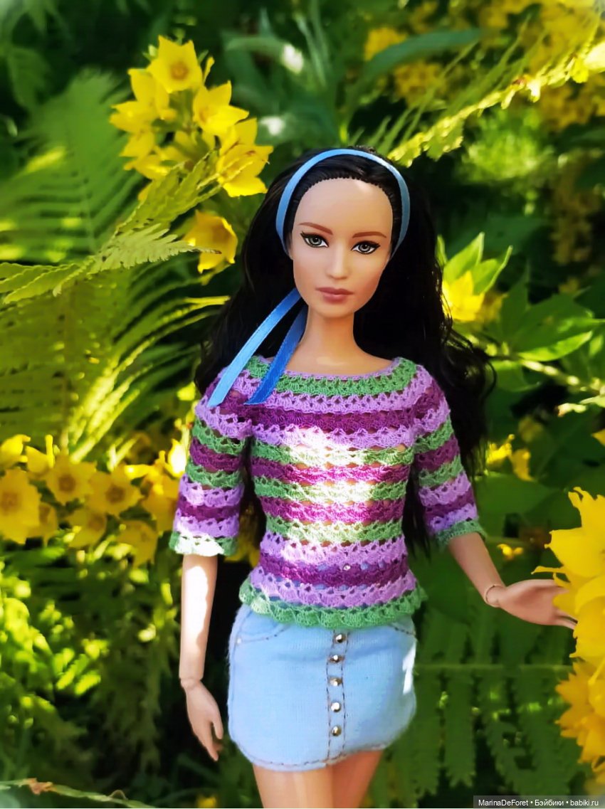 Вязаная одежда для кукол - часть третья - в одну нитку (фото 8)