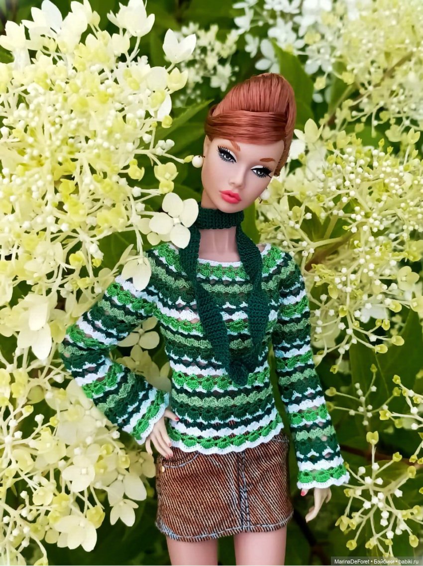 Вязаная одежда для кукол - часть третья - в одну нитку