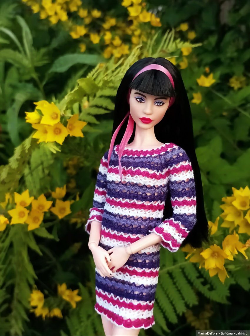 Вязаная одежда для кукол - часть третья - в одну нитку