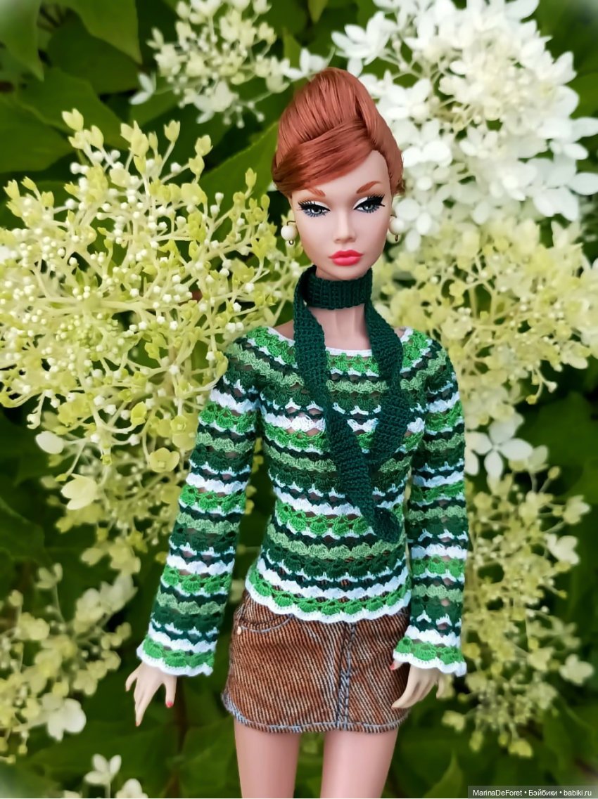 Вязаная одежда для кукол - часть третья - в одну нитку