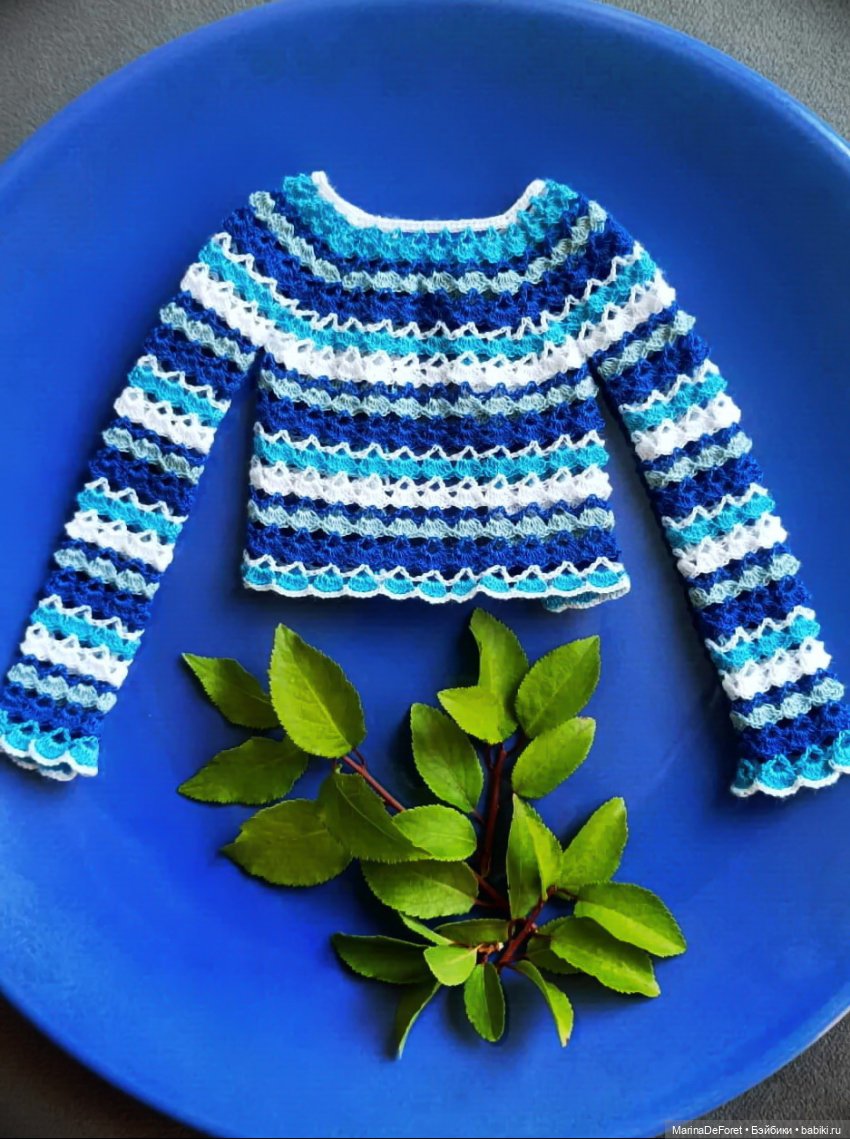 Вязаная одежда для кукол - часть третья - в одну нитку