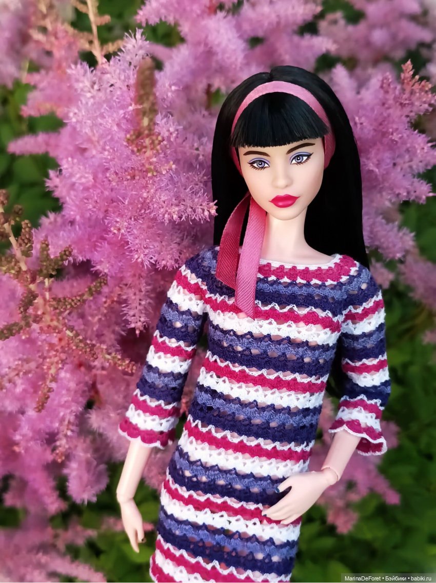 Вязаная одежда для кукол - часть третья - в одну нитку