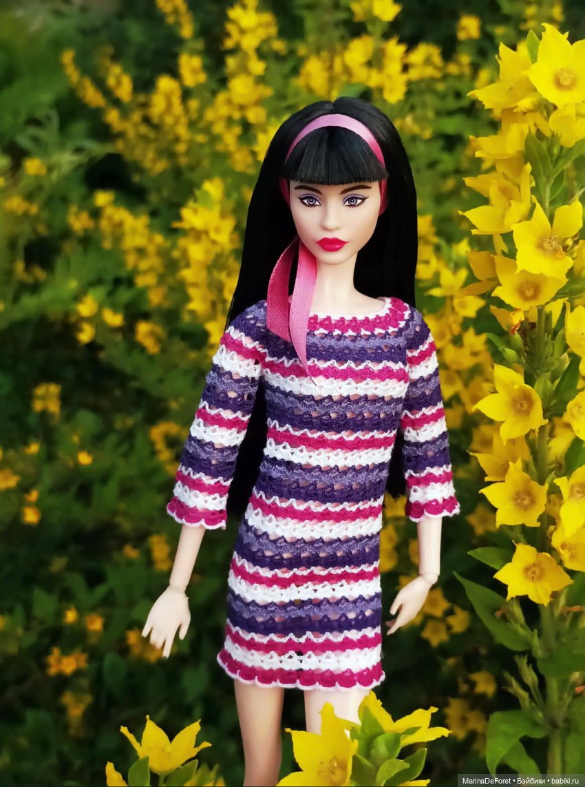 Вязаная одежда для кукол - часть третья - в одну нитку