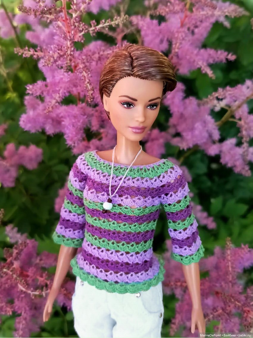 Вязаная одежда для кукол - часть третья - в одну нитку (фото 7)