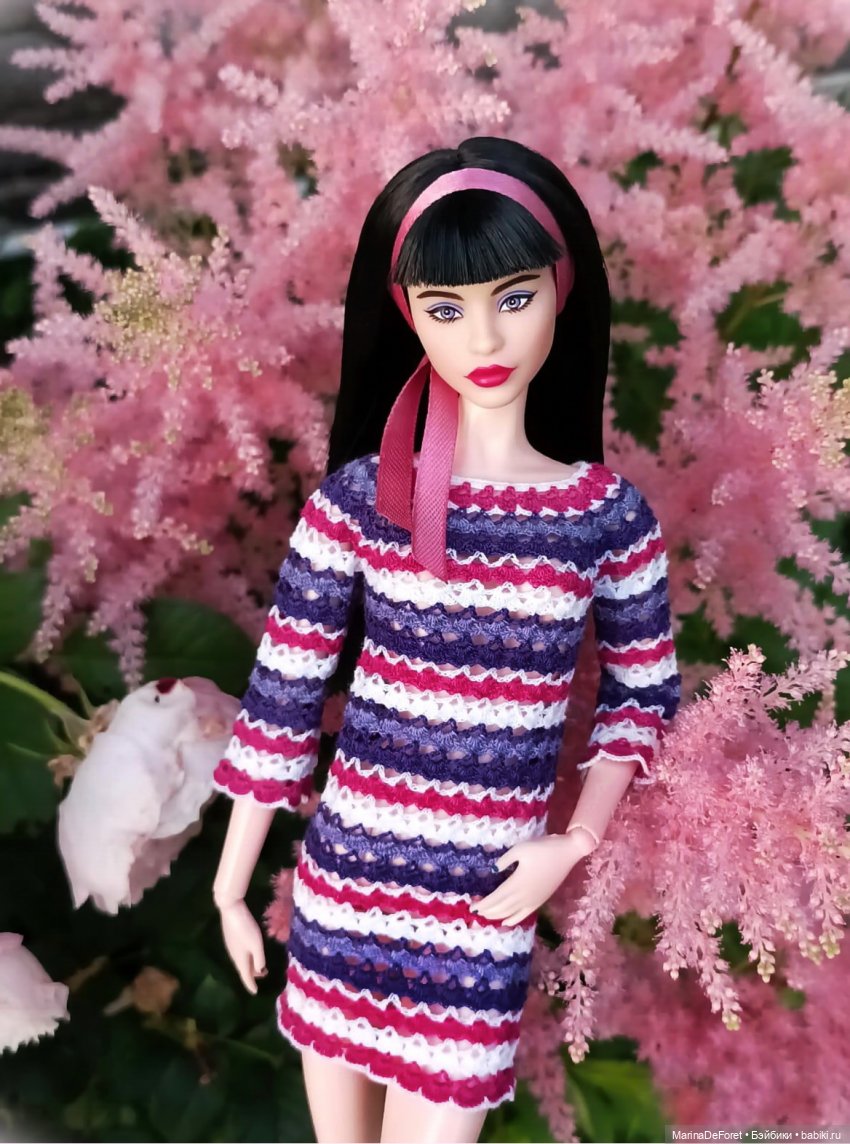 Вязаная одежда для кукол - часть третья - в одну нитку