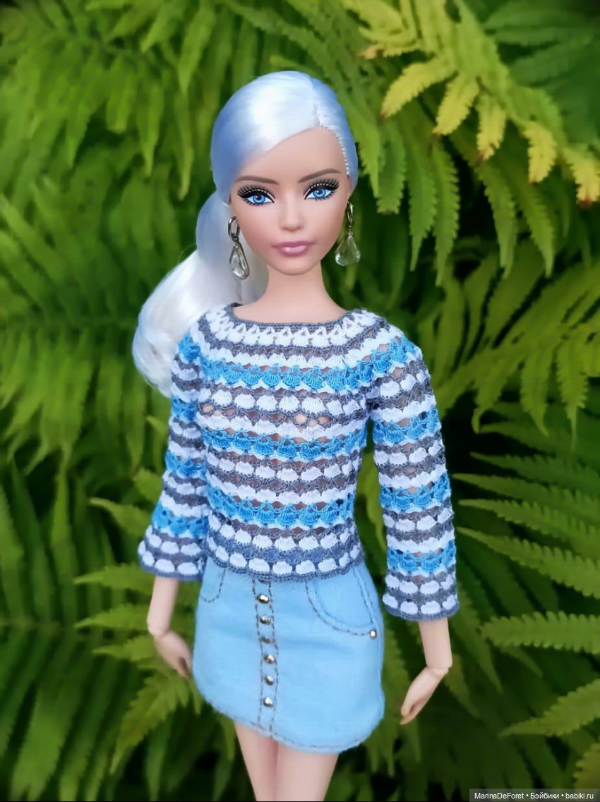 Вязаная одежда для кукол - часть четвёртая - в одну нитку