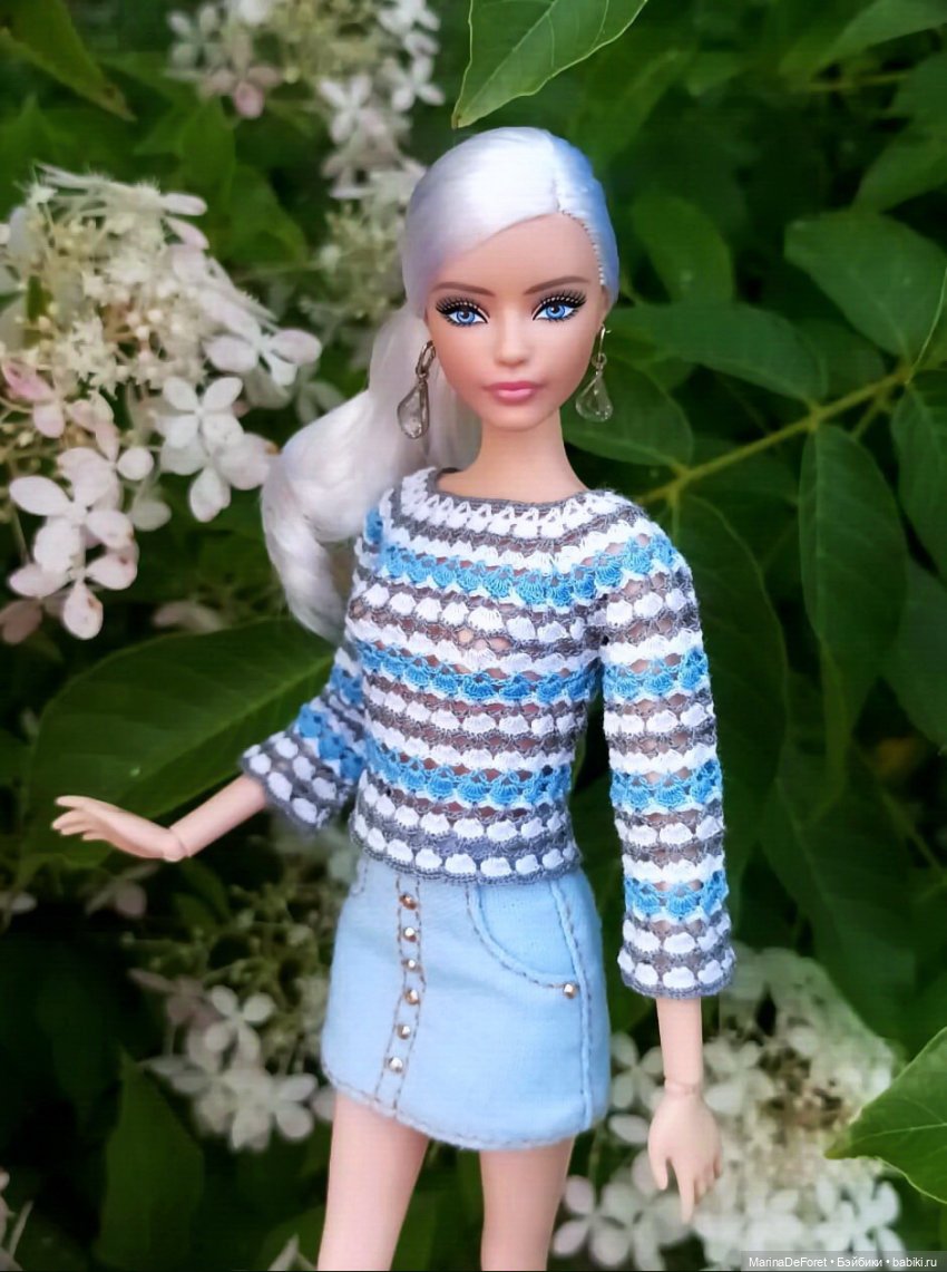 Вязаная одежда для кукол - часть четвёртая - в одну нитку