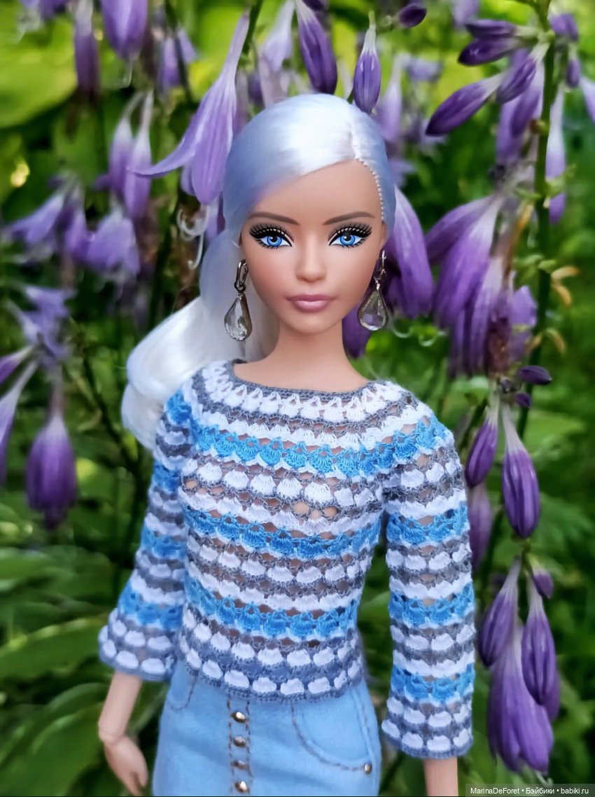 Вязаная одежда для кукол - часть четвёртая - в одну нитку