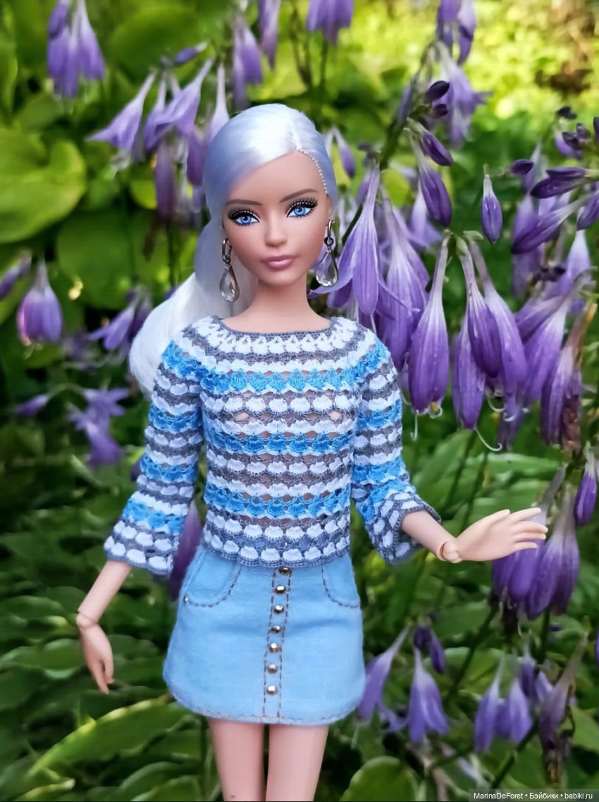 Вязаная одежда для кукол - часть четвёртая - в одну нитку