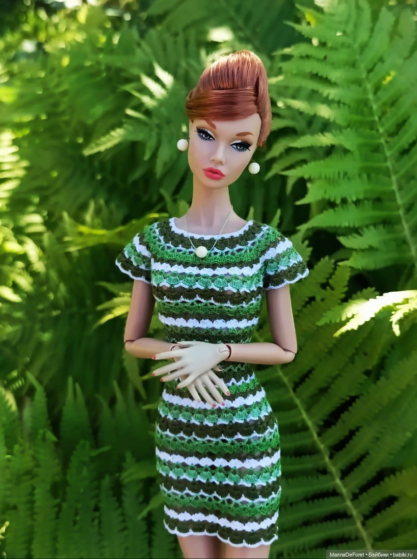 Вязаная одежда для кукол - часть четвёртая - в одну нитку