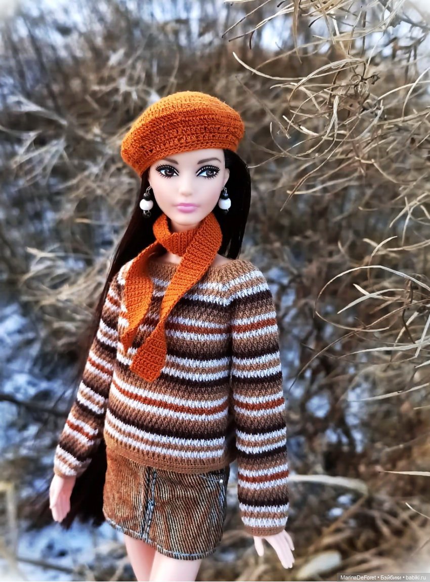 Вязаная одежда для кукол - часть семнадцатая - декабрь в горчичных оттенках (фото 5)