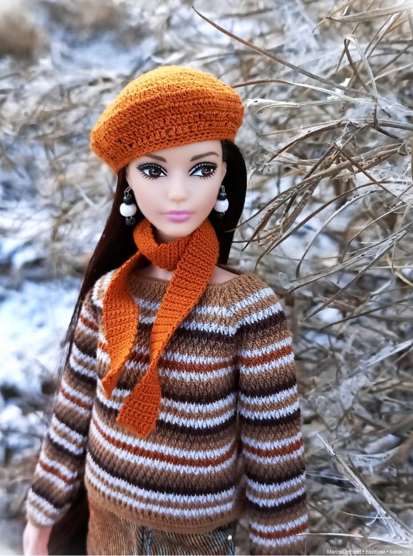 Вязаная одежда для кукол - часть семнадцатая - декабрь в горчичных оттенках (фото 4)