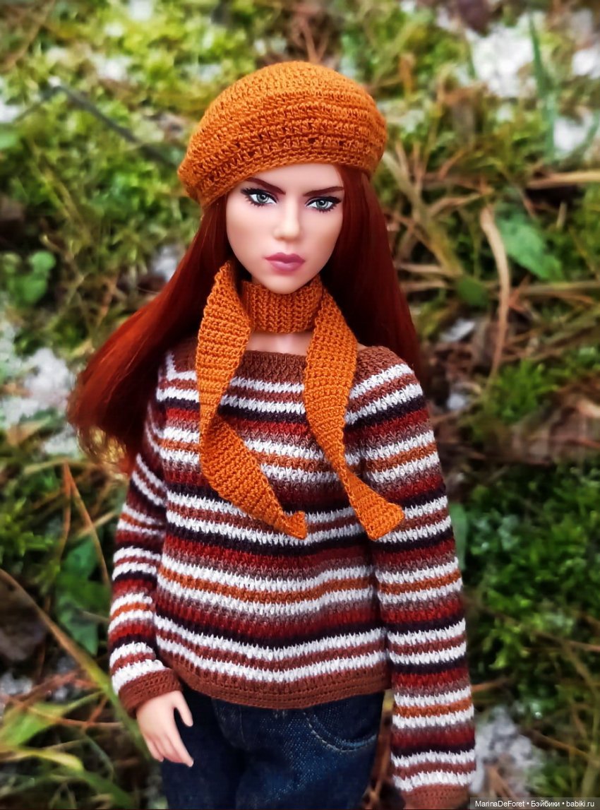 Вязаная одежда для кукол - часть семнадцатая - декабрь в горчичных оттенках