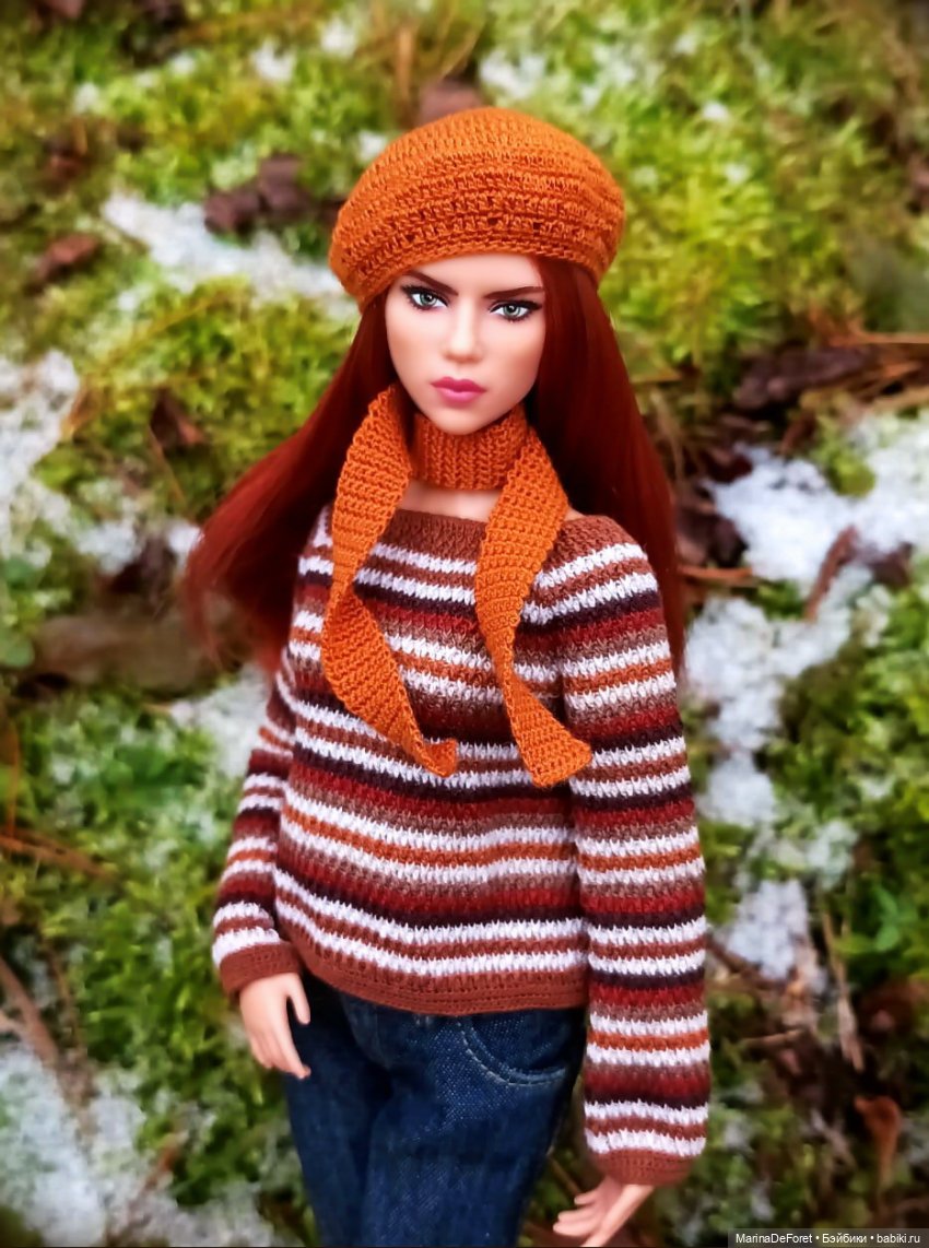 Вязаная одежда для кукол - часть семнадцатая - декабрь в горчичных оттенках