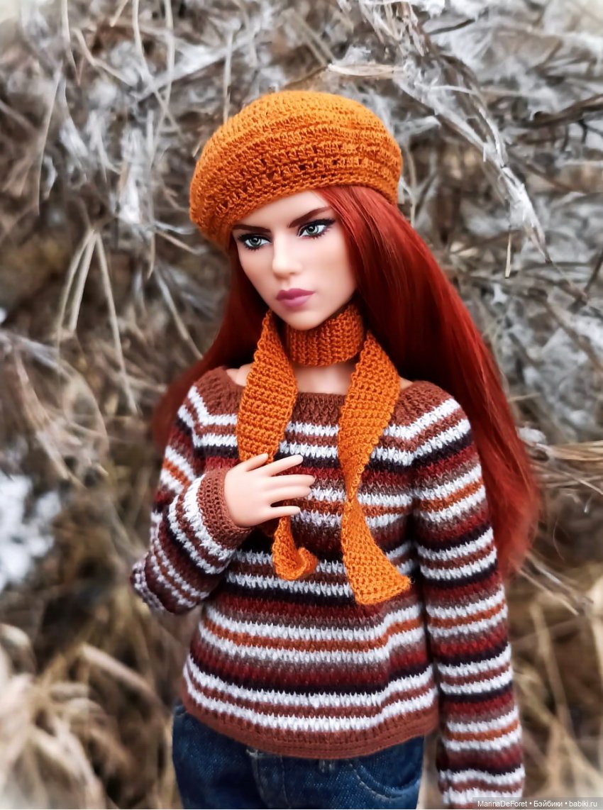 Вязаная одежда для кукол - часть семнадцатая - декабрь в горчичных оттенках (фото 8)