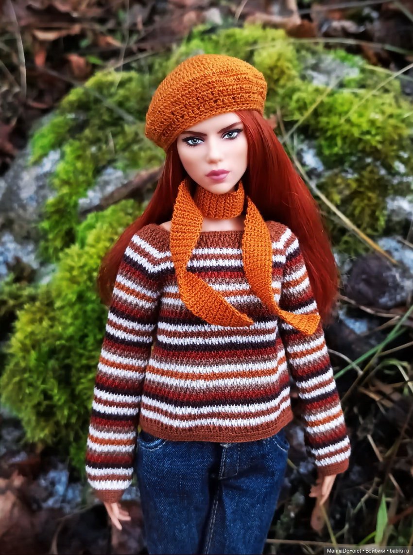 Вязаная одежда для кукол - часть семнадцатая - декабрь в горчичных оттенках
