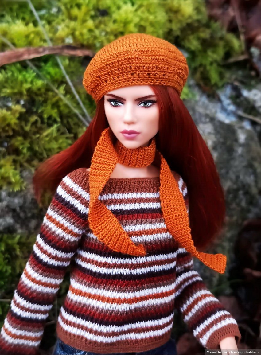 Вязаная одежда для кукол - часть семнадцатая - декабрь в горчичных оттенках