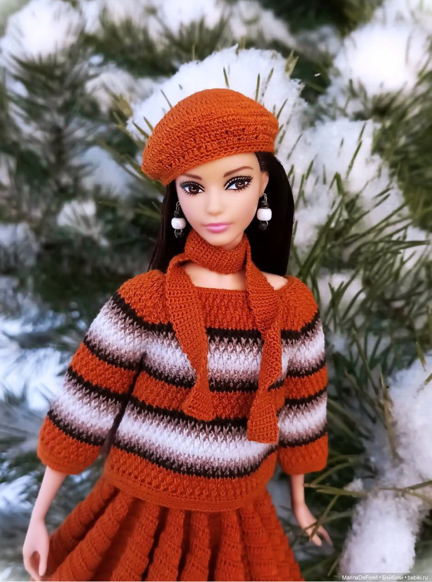 Вязаная одежда для кукол - часть семнадцатая - декабрь в горчичных оттенках