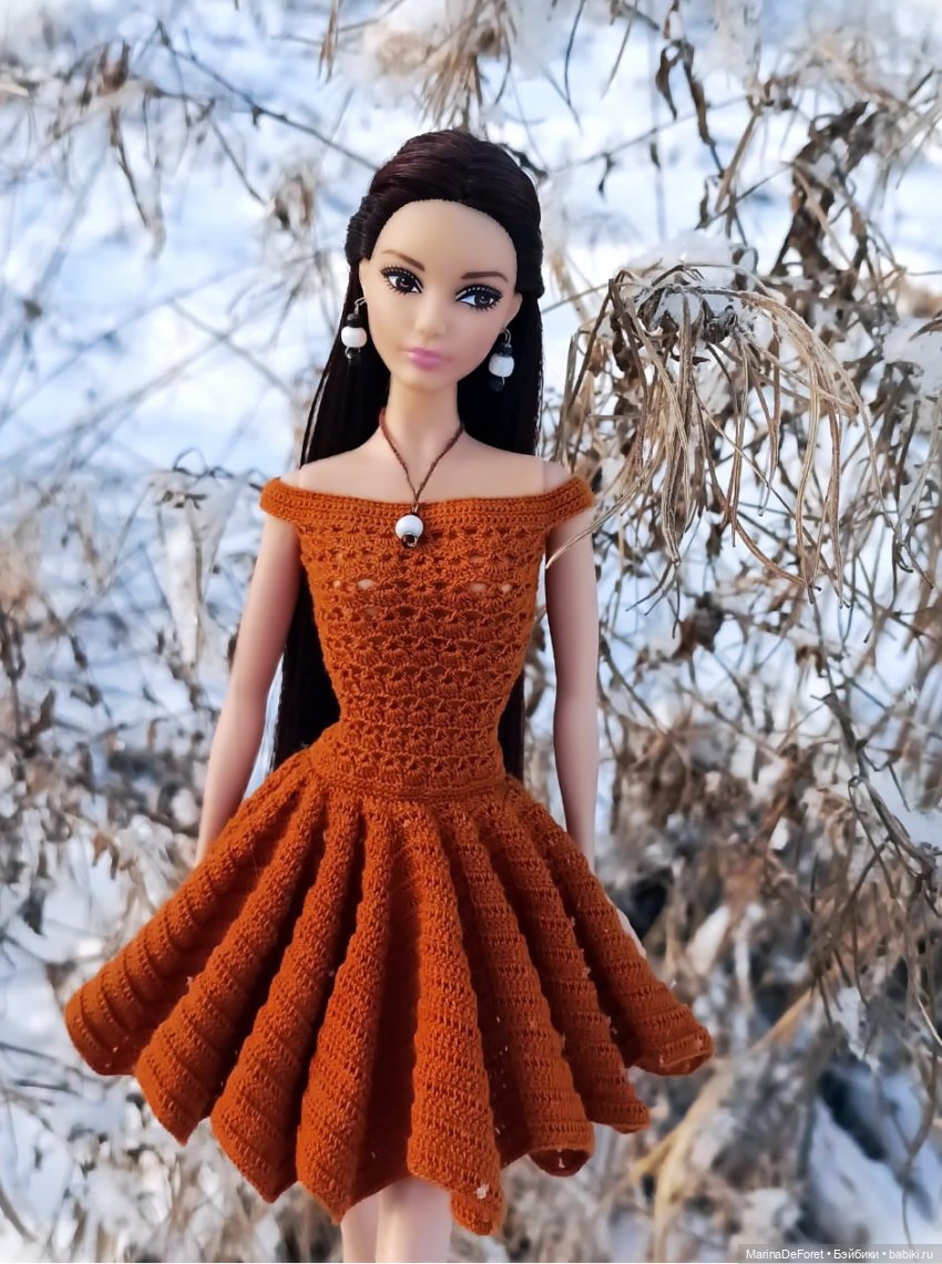 Вязаная одежда для кукол - часть семнадцатая - декабрь в горчичных оттенках