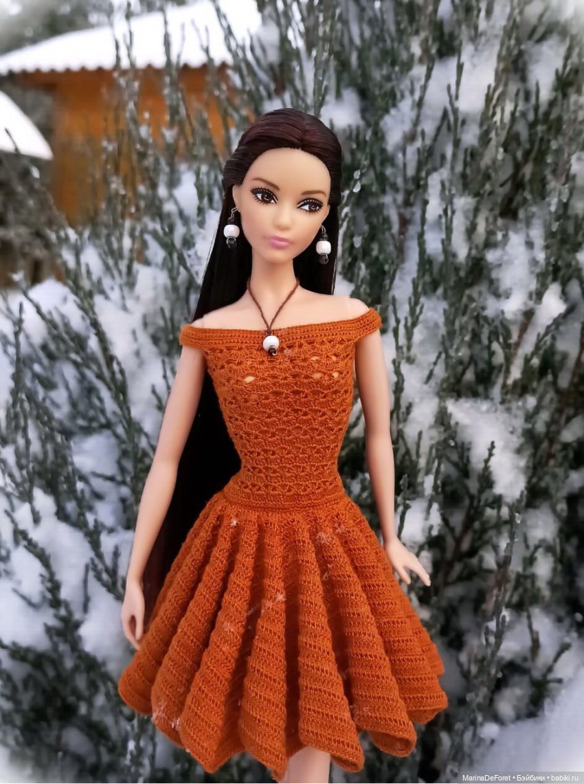 Вязаная одежда для кукол - часть семнадцатая - декабрь в горчичных оттенках