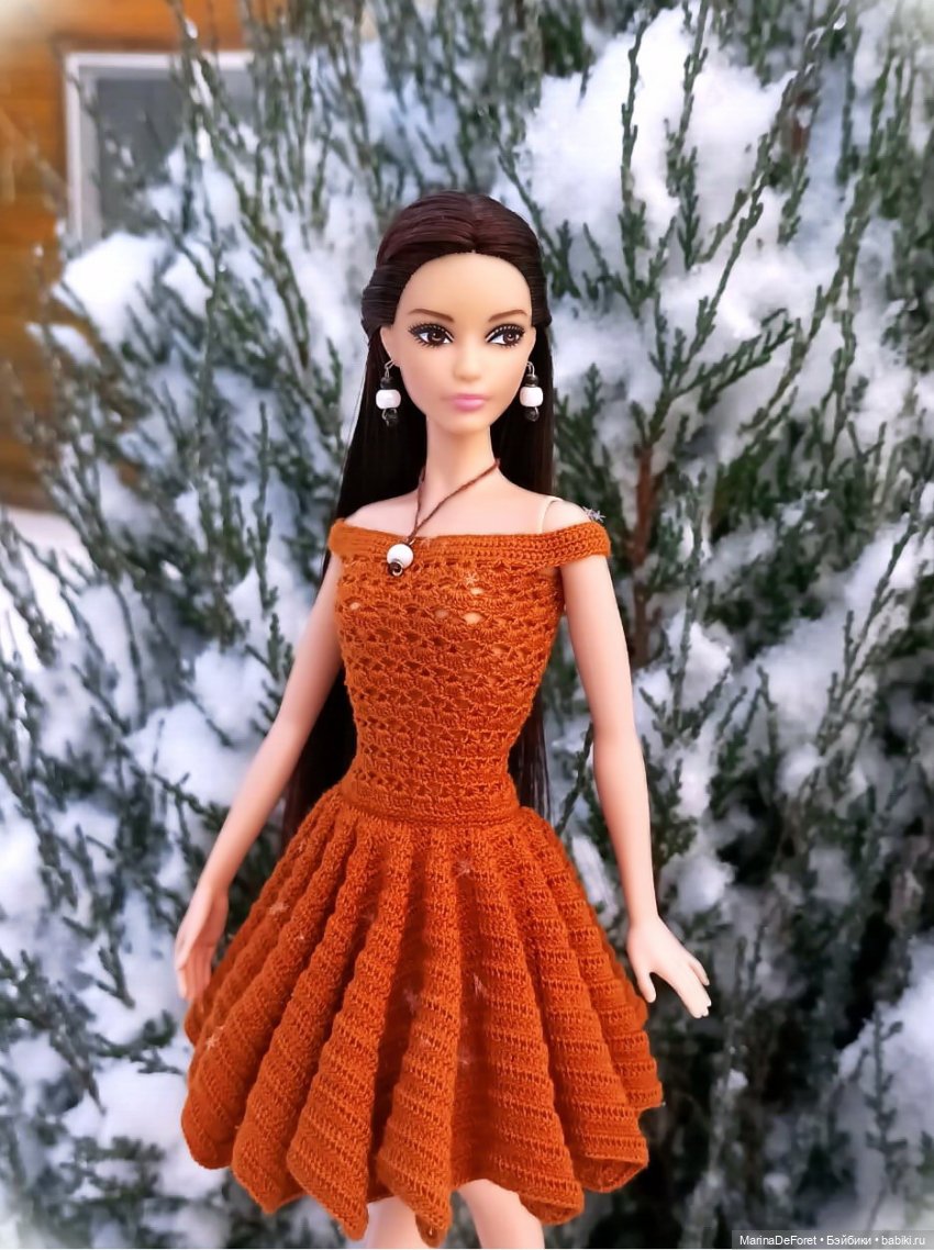 Вязаная одежда для кукол - часть семнадцатая - декабрь в горчичных оттенках