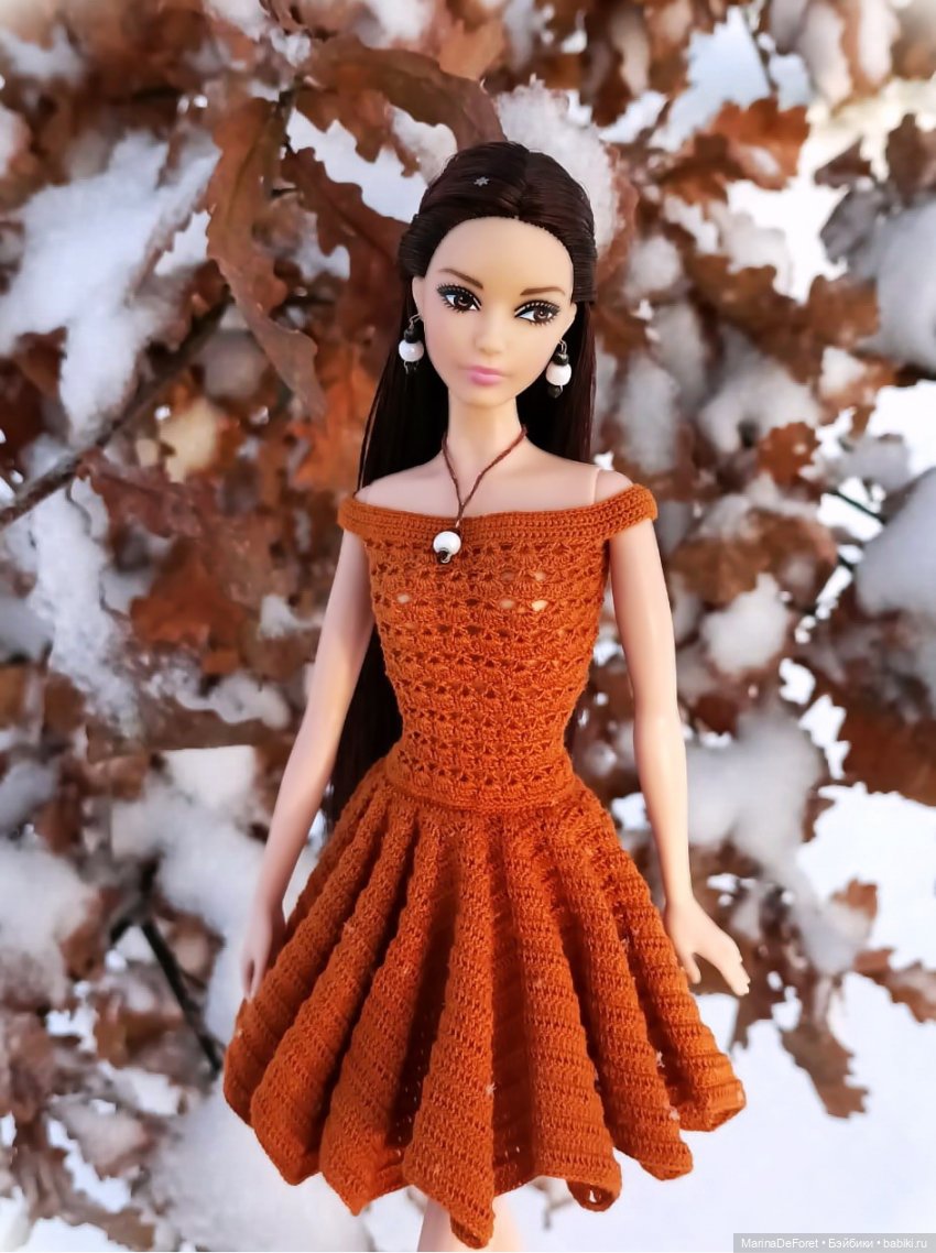 Вязаная одежда для кукол - часть семнадцатая - декабрь в горчичных оттенках