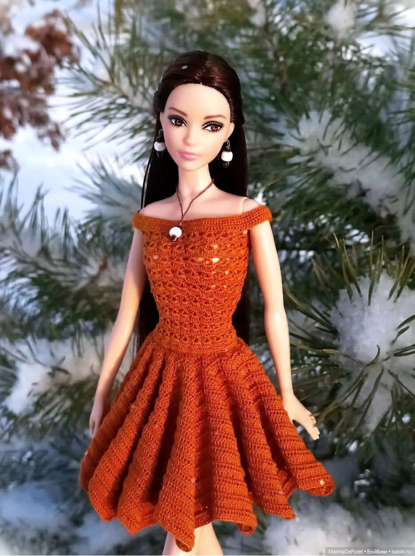Вязаная одежда для кукол - часть семнадцатая - декабрь в горчичных оттенках