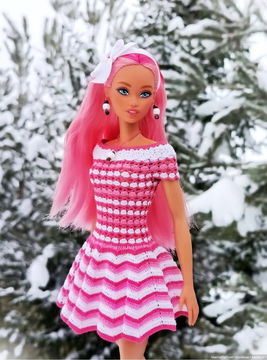 Вязаная одежда для кукол - часть девятнадцатая - розового много не бывает (фото 8)