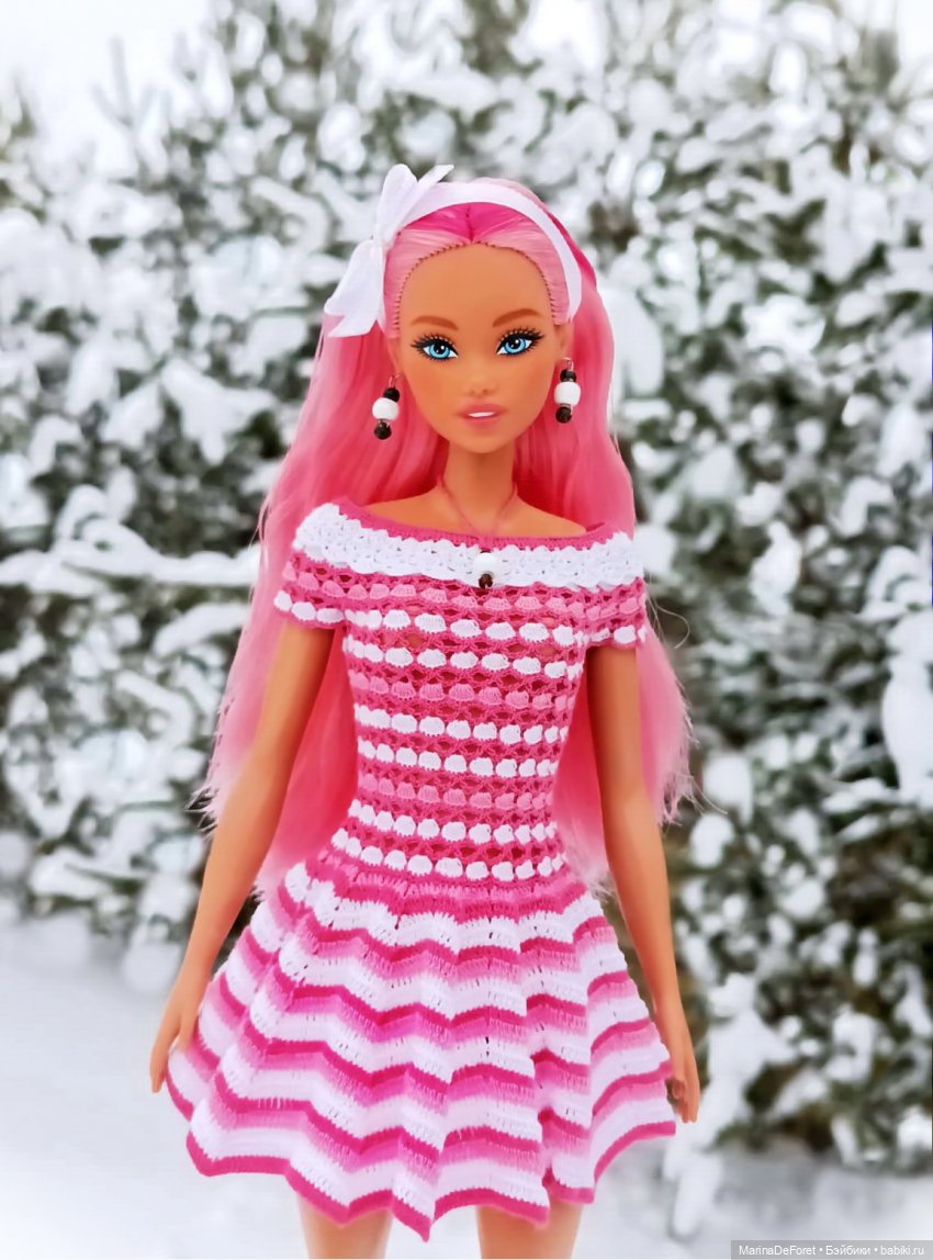 Вязаная одежда для кукол - часть девятнадцатая - розового много не бывает (фото 10)