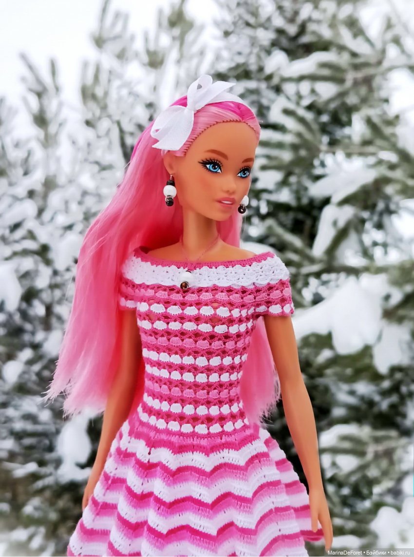 Вязаная одежда для кукол - часть девятнадцатая - розового много не бывает (фото 9)