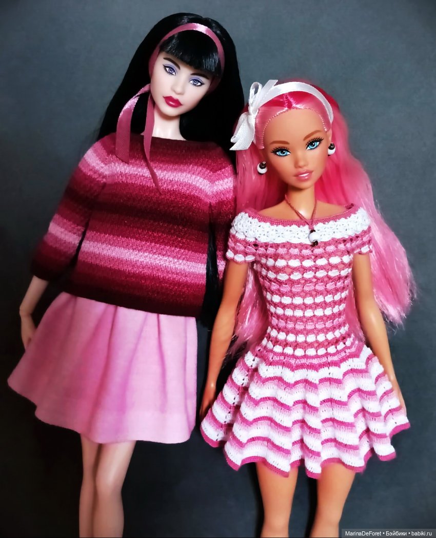Вязаная одежда для кукол - часть девятнадцатая - розового много не бывает
