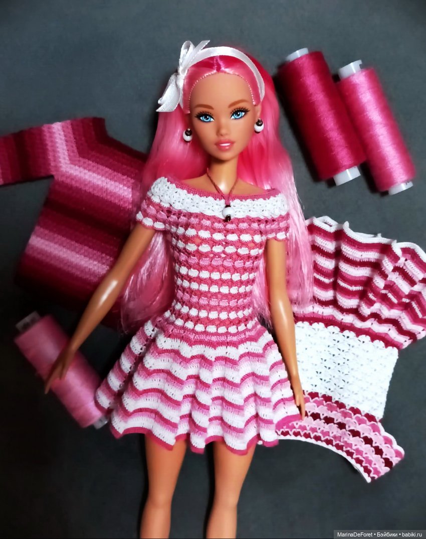 Вязаная одежда для кукол - часть девятнадцатая - розового много не бывает (фото 6)