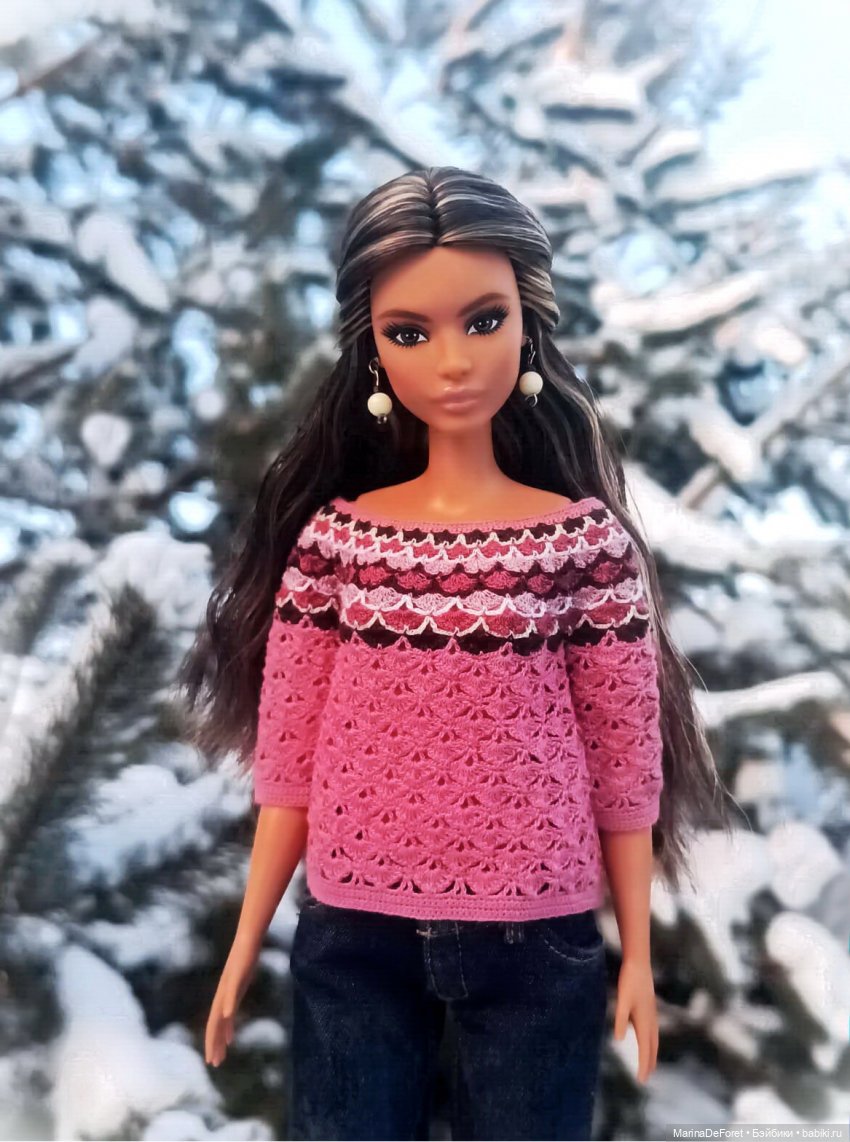 Вязаная одежда для кукол - часть девятнадцатая - розового много не бывает