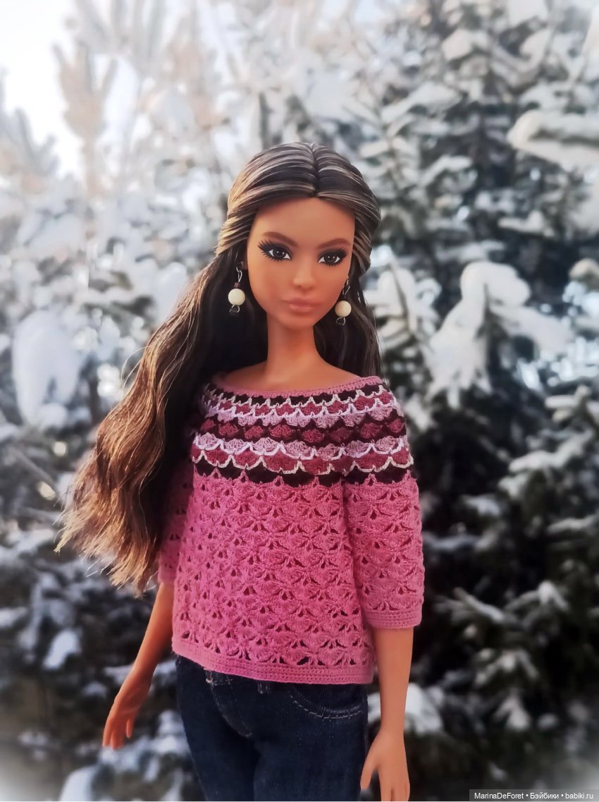 Вязаная одежда для кукол - часть девятнадцатая - розового много не бывает