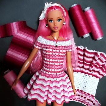 Вязаная одежда для кукол - часть девятнадцатая - розового много не бывает