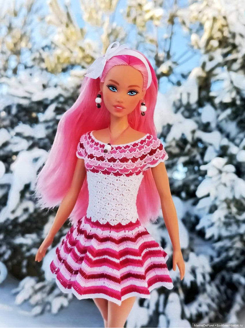 Вязаная одежда для кукол - часть девятнадцатая - розового много не бывает