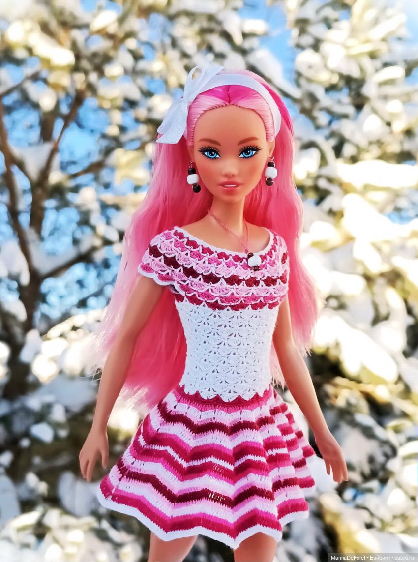 Вязаная одежда для кукол - часть девятнадцатая - розового много не бывает