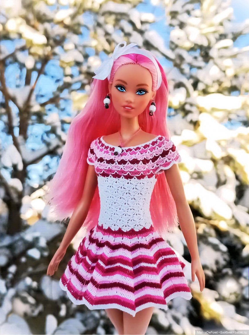 Вязаная одежда для кукол - часть девятнадцатая - розового много не бывает