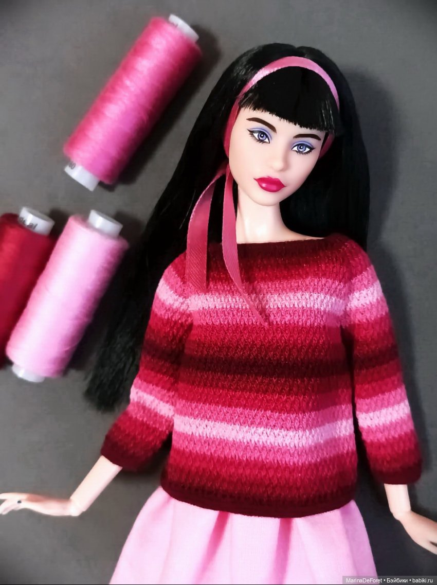 Вязаная одежда для кукол - часть девятнадцатая - розового много не бывает