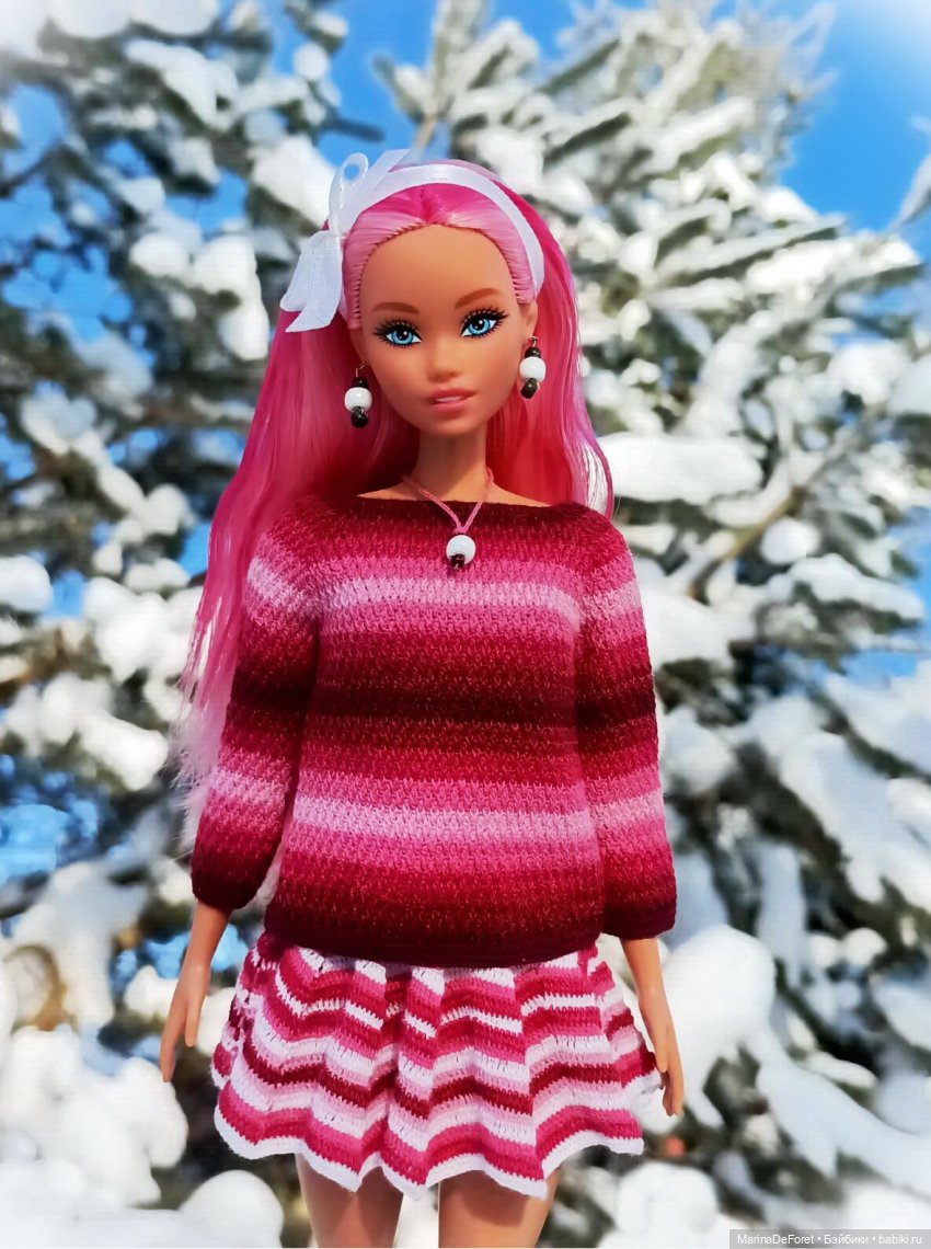 Вязаная одежда для кукол - часть двадцатая - и снова розовый