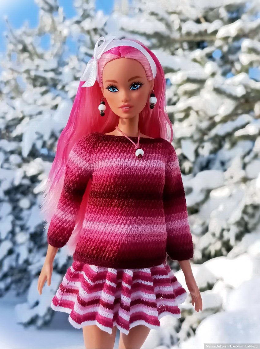 Вязаная одежда для кукол - часть двадцатая - и снова розовый