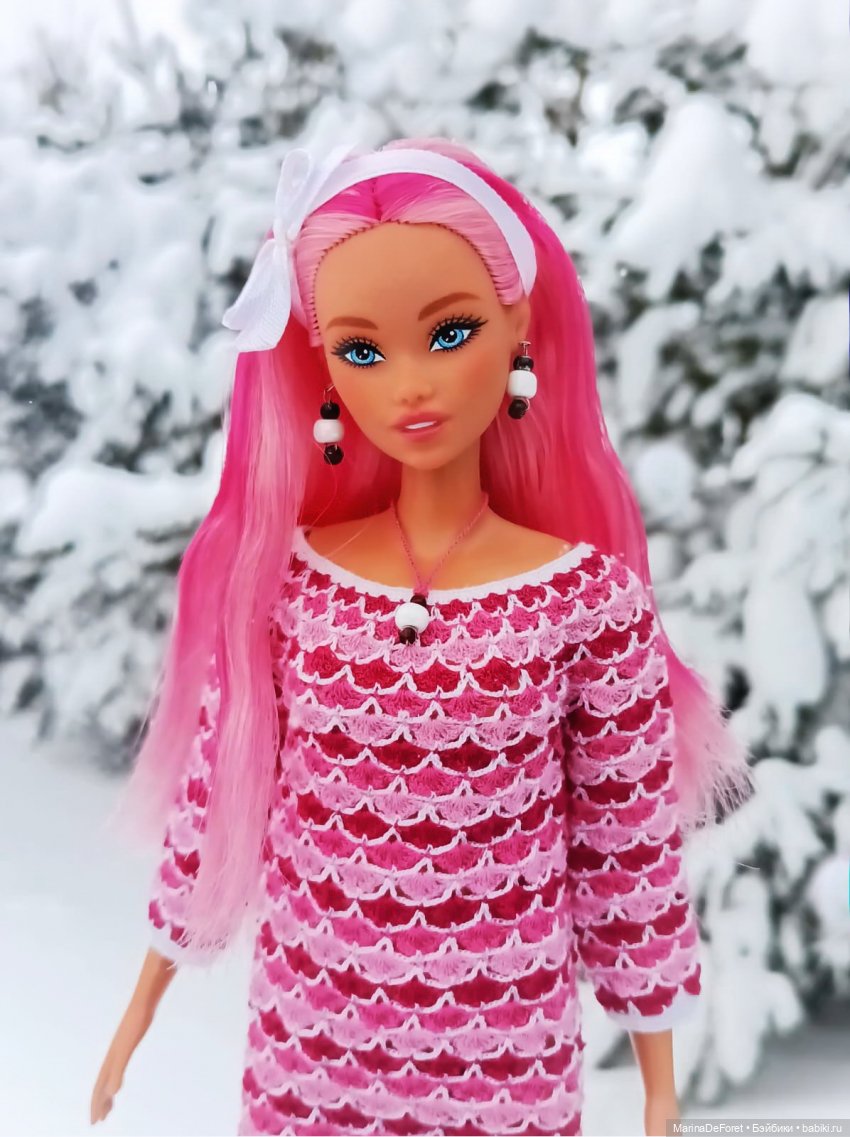 Вязаная одежда для кукол - часть двадцатая - и снова розовый (фото 5)