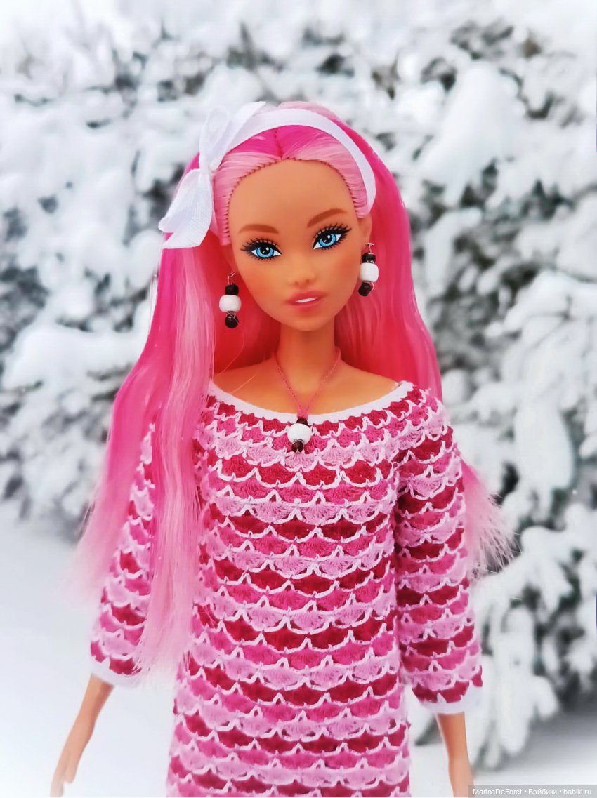 Вязаная одежда для кукол - часть двадцатая - и снова розовый